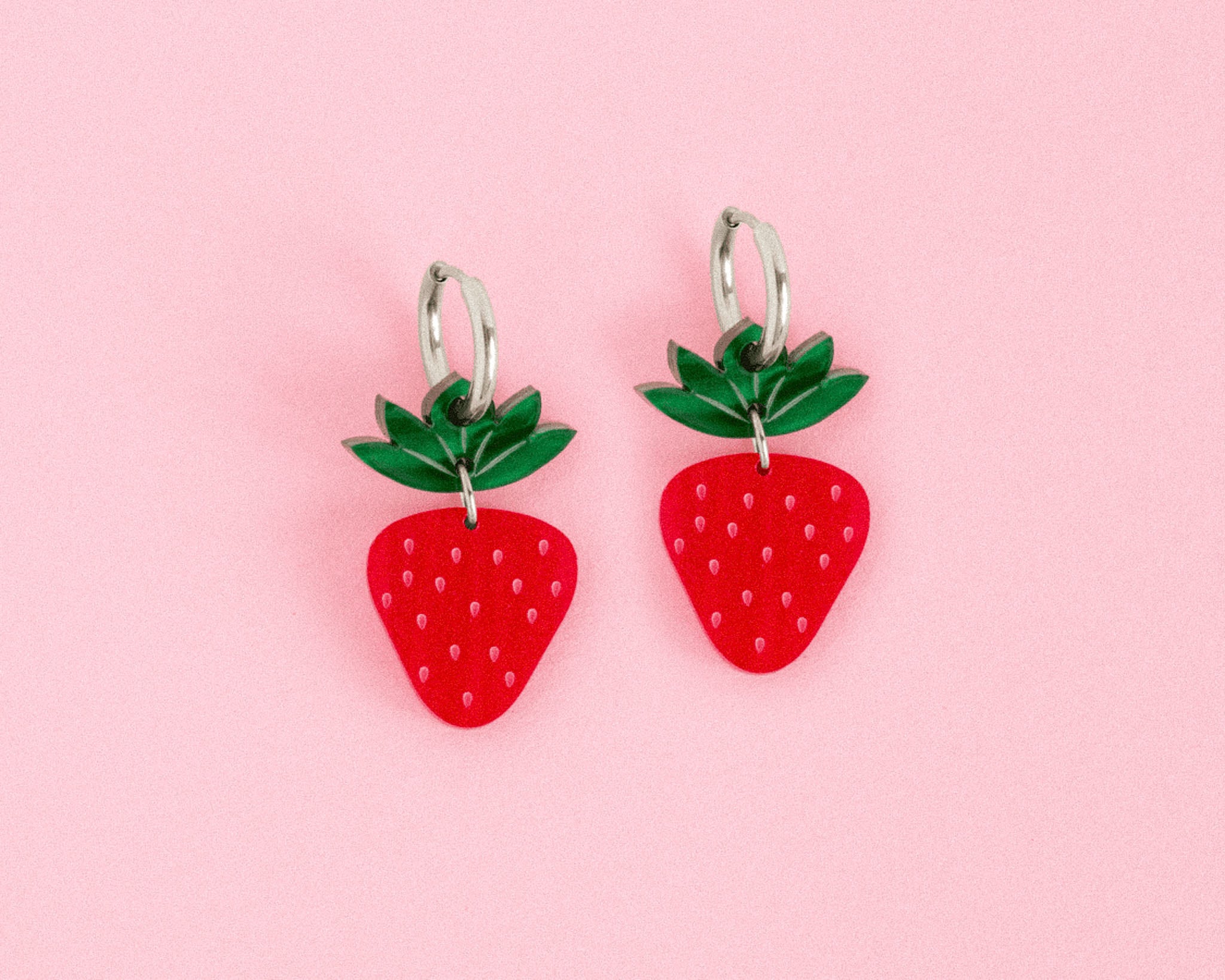 acutecolor Große Erdbeeren Ohrringe Set