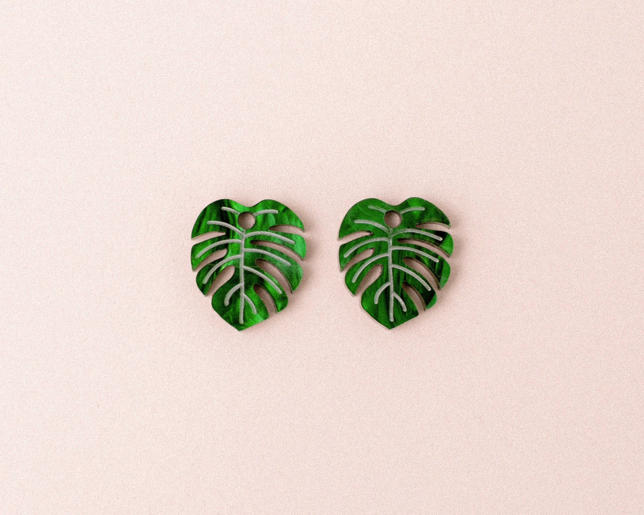 acutecolor Grüne Monstera Blätter Ohrringe