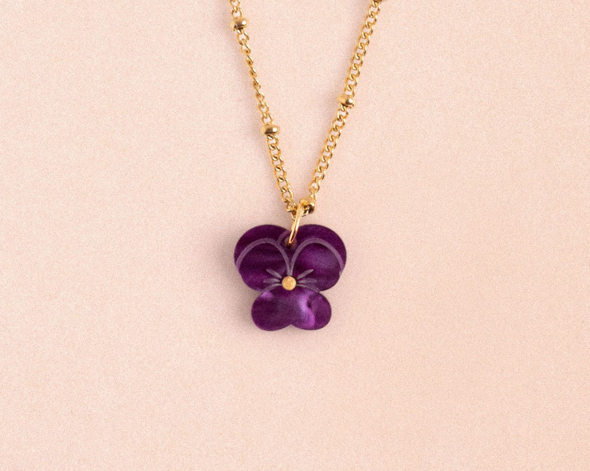 acutecolor Kette mit Geburtsblume Februar - Veilchen