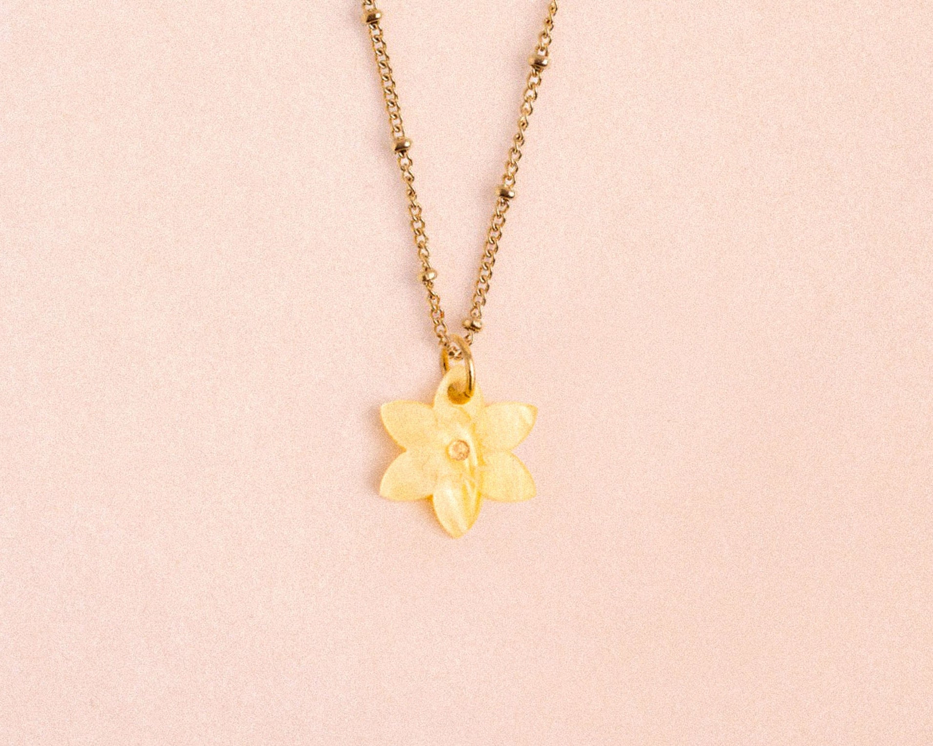 acutecolor Kette mit Geburtsblume März - Osterglocke