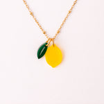 acutecolor Kette mit Zitrone und Blatt Anhänger