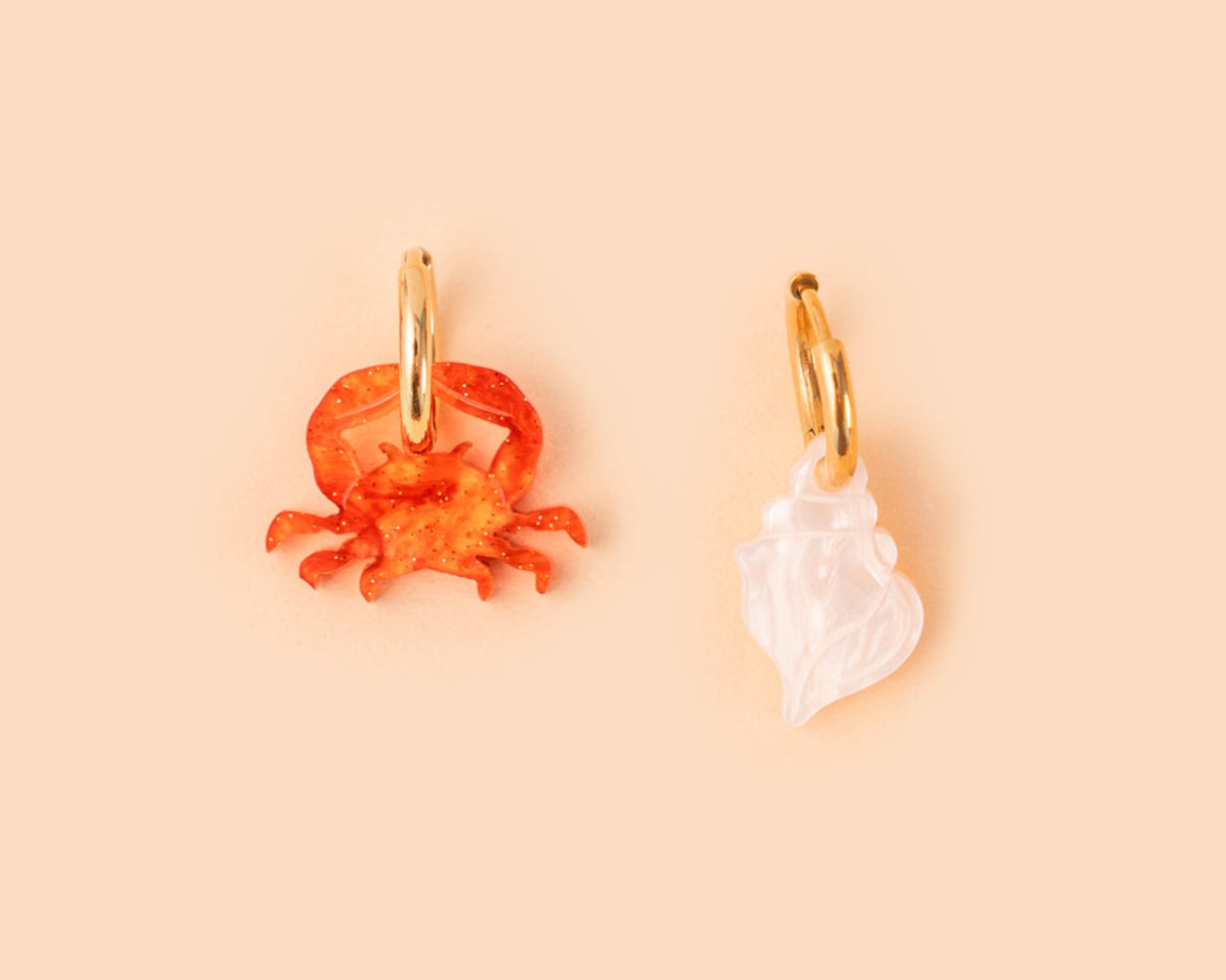 acutecolor Krabbe und Muschel Ohrring Set