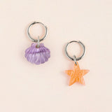 acutecolor Lila Muschel und Seestern Ohrring Set