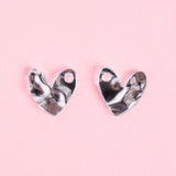 acutecolor Liquid Chrome Herz Ohrring Set
