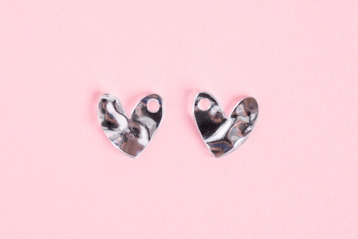 acutecolor Liquid Chrome Herz Ohrring Set
