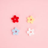 acutecolor Midi Blumen Hoop Ohrringe in Poppy Red