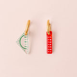acutecolor Mismatch Geodreieck und Lineal Ohrring Set