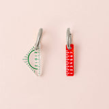 acutecolor Mismatch Geodreieck und Lineal Ohrring Set