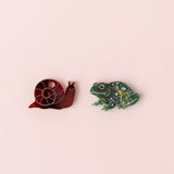 acutecolor Mismatch Schnecke Kröte Ohrring Set