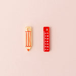 acutecolor Mismatch Stift und Lineal Ohrring Set