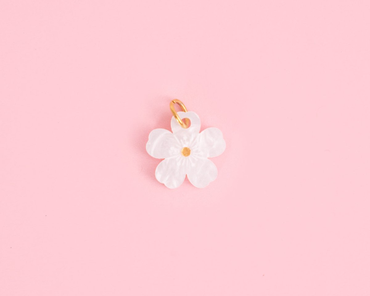 acutecolor Mix + Match Einzelner weißer Blüten Anhänger