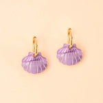 acutecolor Muschel Ohrring Set in Lila