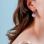 acutecolor Muschel Ohrring Set mit Hoops in Lila