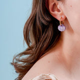 acutecolor Muschel Ohrring Set mit Hoops in Lila