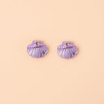 acutecolor Muschel Ohrring Set mit Hoops in Lila