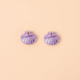 acutecolor Muschel Ohrring Set mit Hoops in Lila