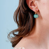 acutecolor Muschel Ohrring Set mit Hoops in Türkis