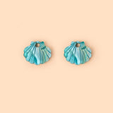 acutecolor Muschel Ohrring Set mit Hoops in Türkis