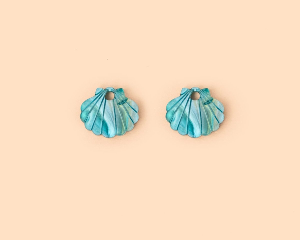 acutecolor Muschel Ohrring Set mit Hoops in Türkis