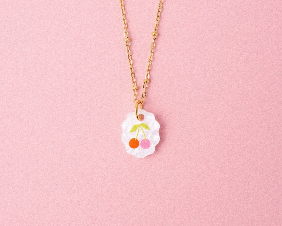 acutecolor Ovale Charm Kette mit Kirschen