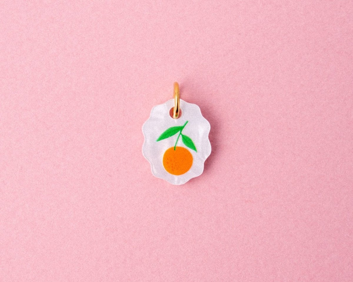 acutecolor Ovale Charm Kette mit Orange
