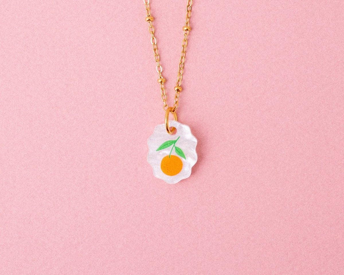 acutecolor Ovale Charm Kette mit Orange