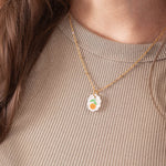 acutecolor Ovale Charm Kette mit Orange