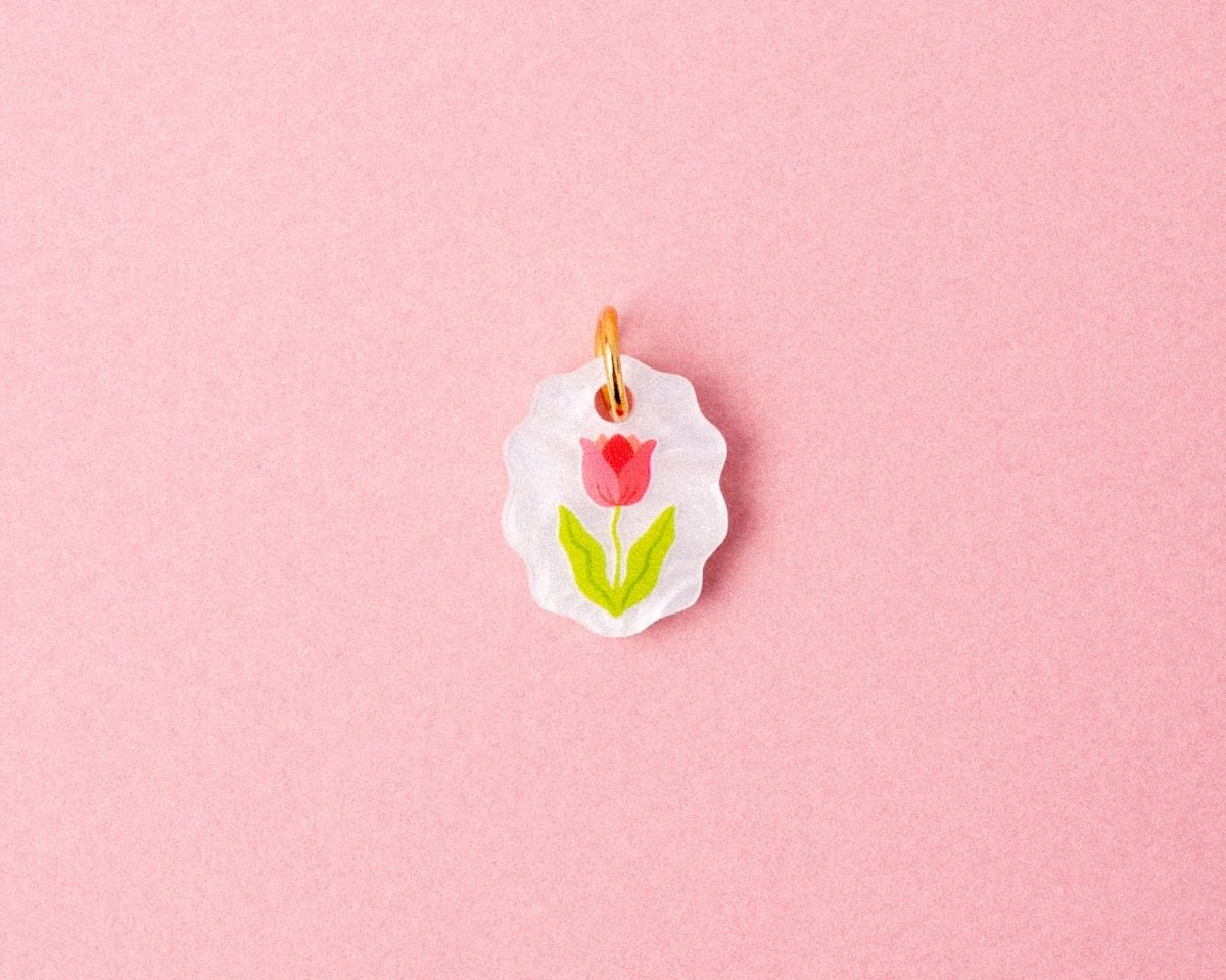 acutecolor Ovale Charm Kette mit Tulpe