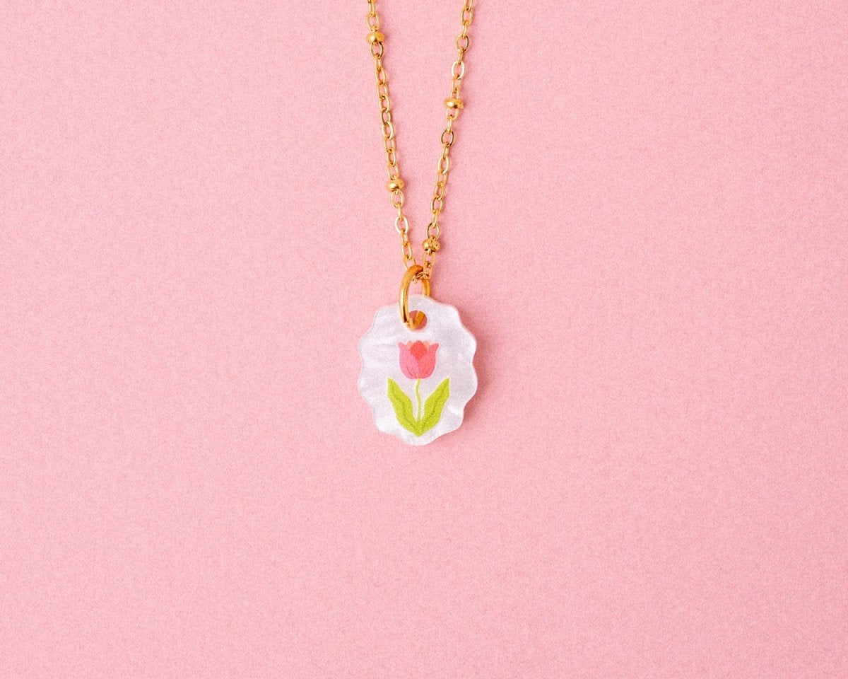 acutecolor Ovale Charm Kette mit Tulpe