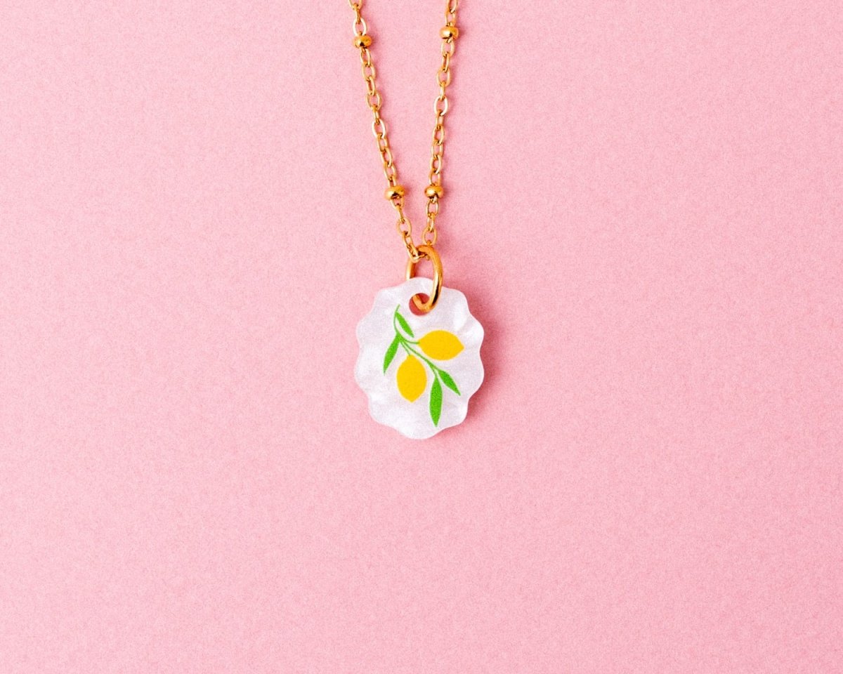 acutecolor Ovale Charm Kette mit Zitronen