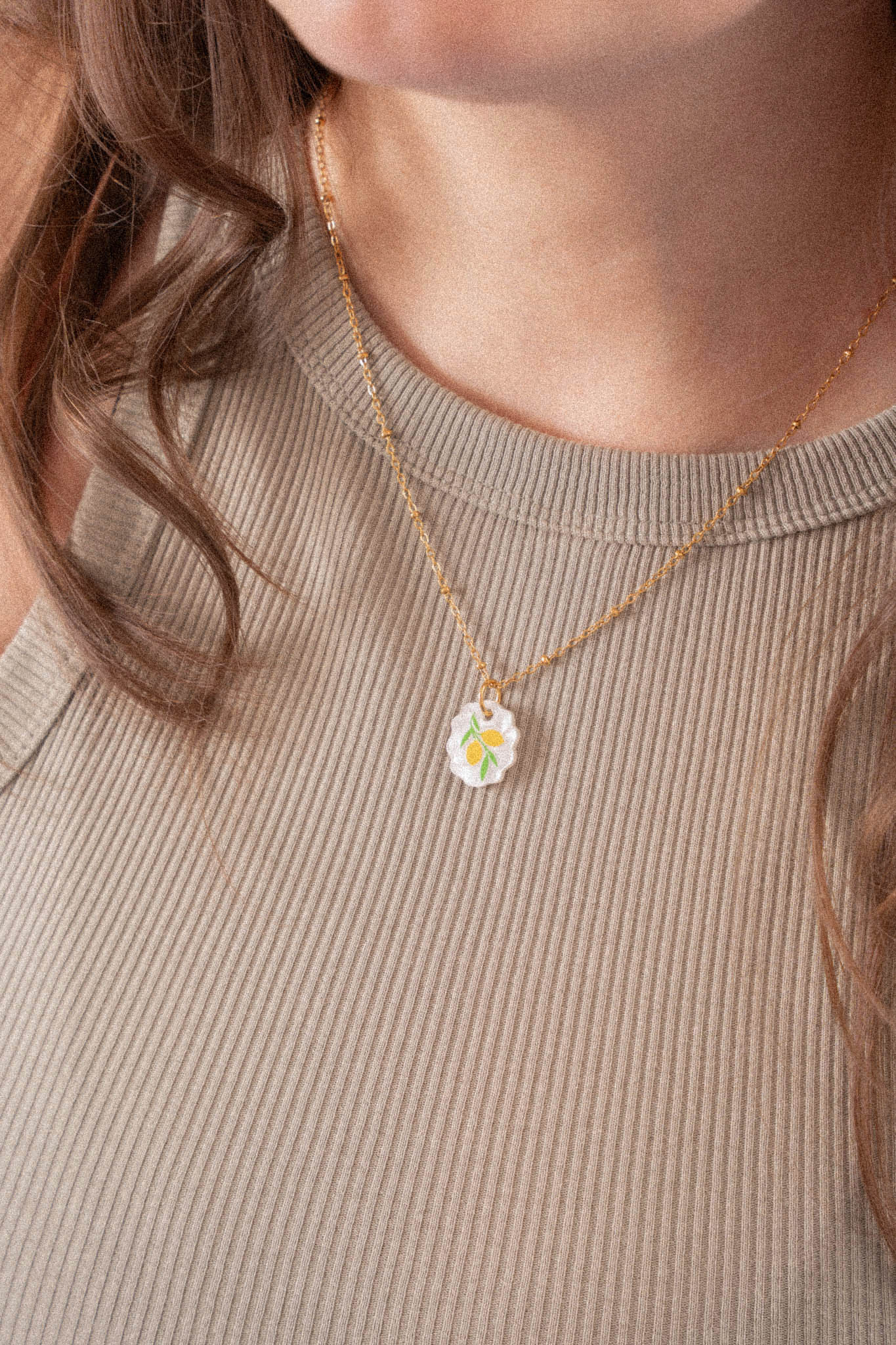 acutecolor Ovale Charm Kette mit Zitronen