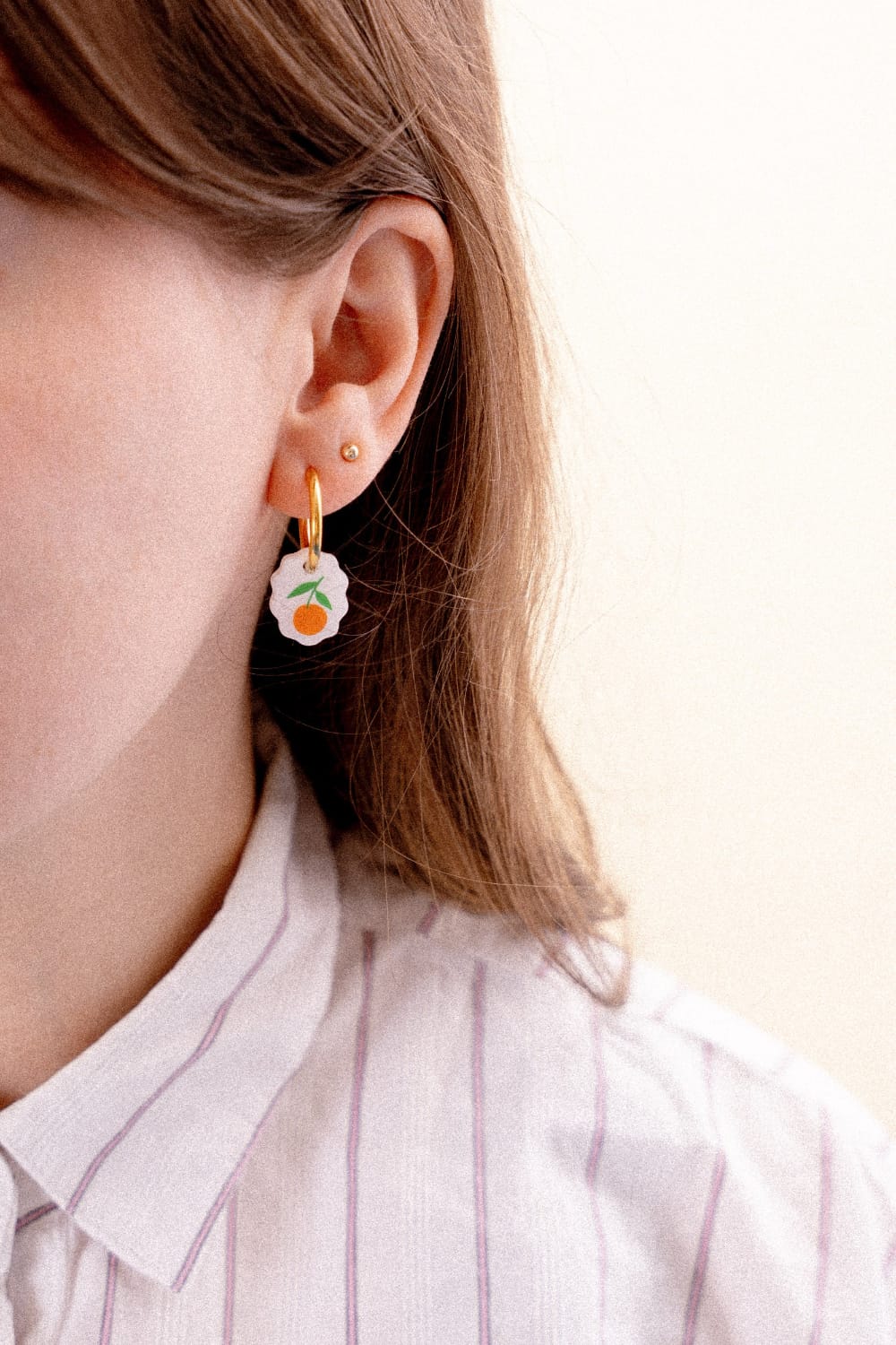 acutecolor Ovale Charm Ohrringe mit Kirschen