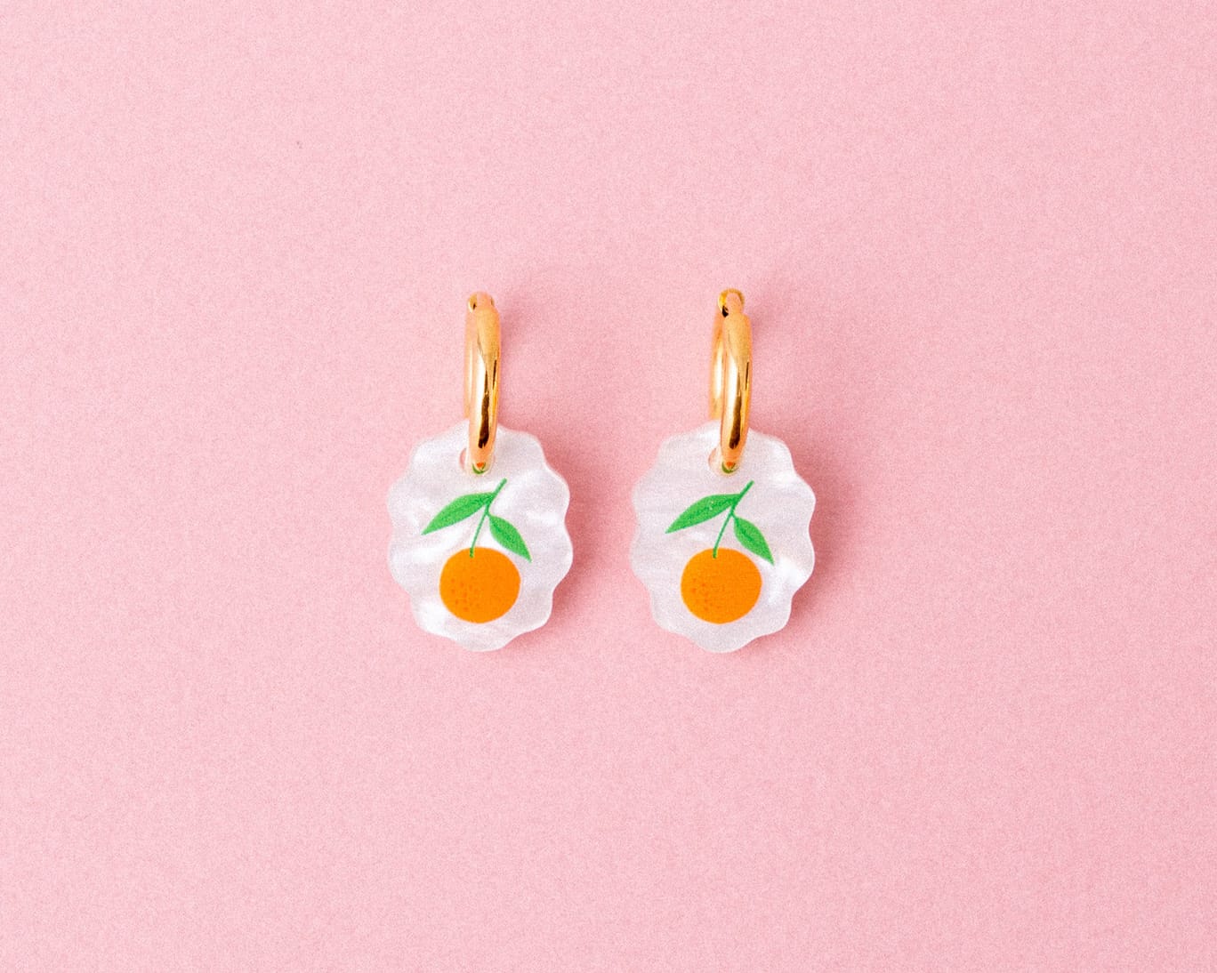 acutecolor Ovale Charm Ohrringe mit Orangen
