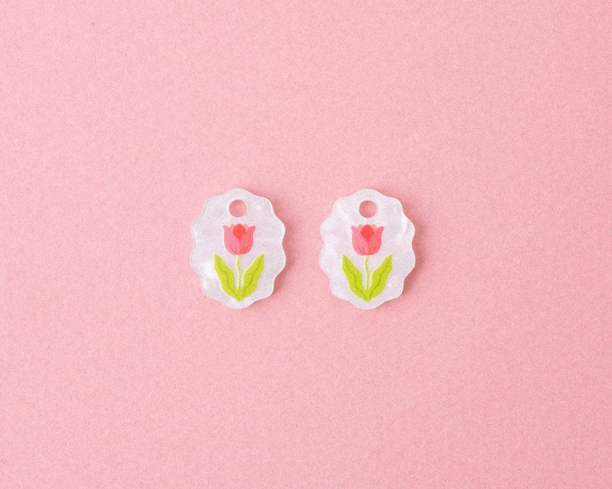 acutecolor Ovale Charm Ohrringe mit Tulpen