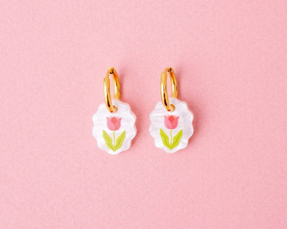 acutecolor Ovale Charm Ohrringe mit Tulpen