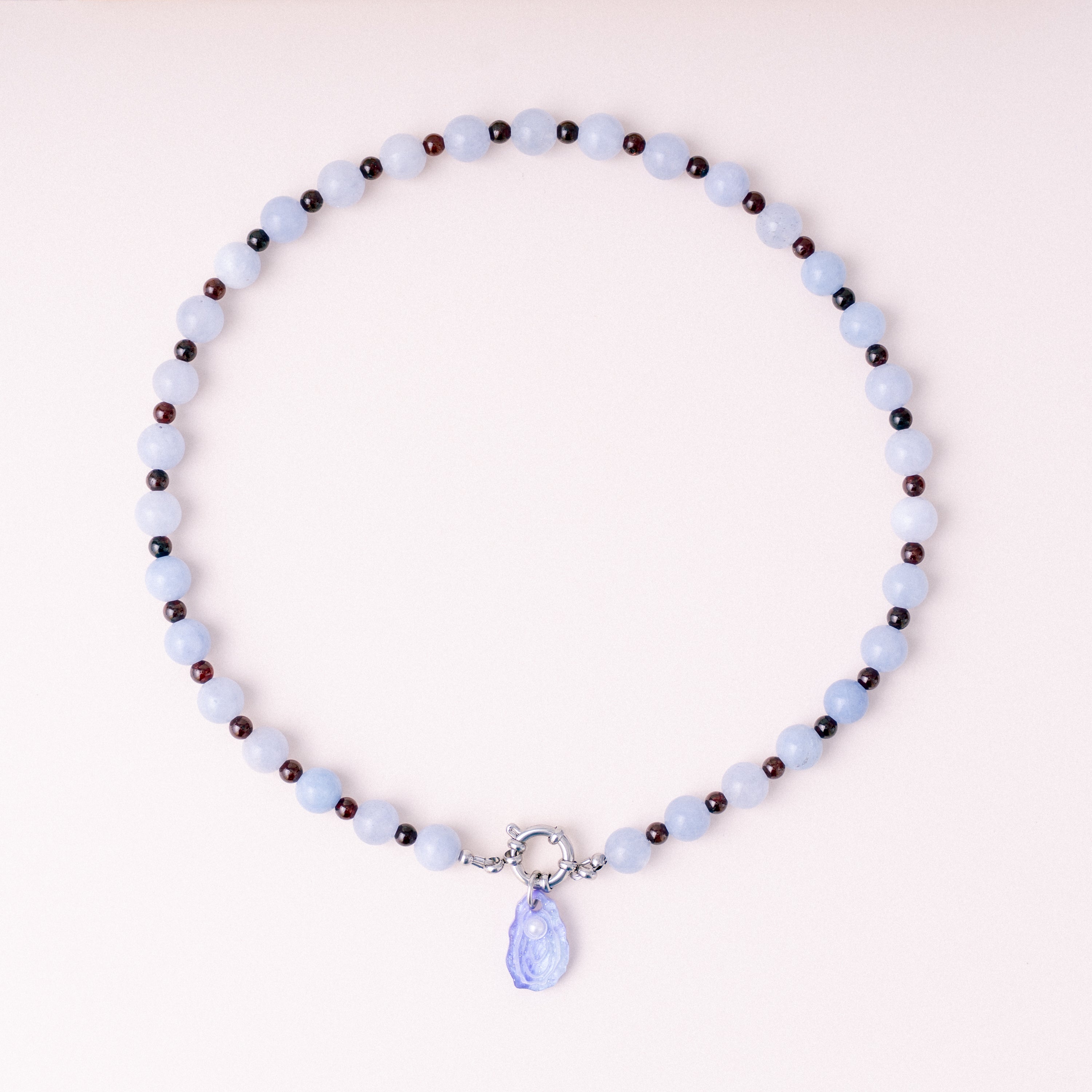 acutecolor Perlenkette mit Charm Verschluss - Delphinium