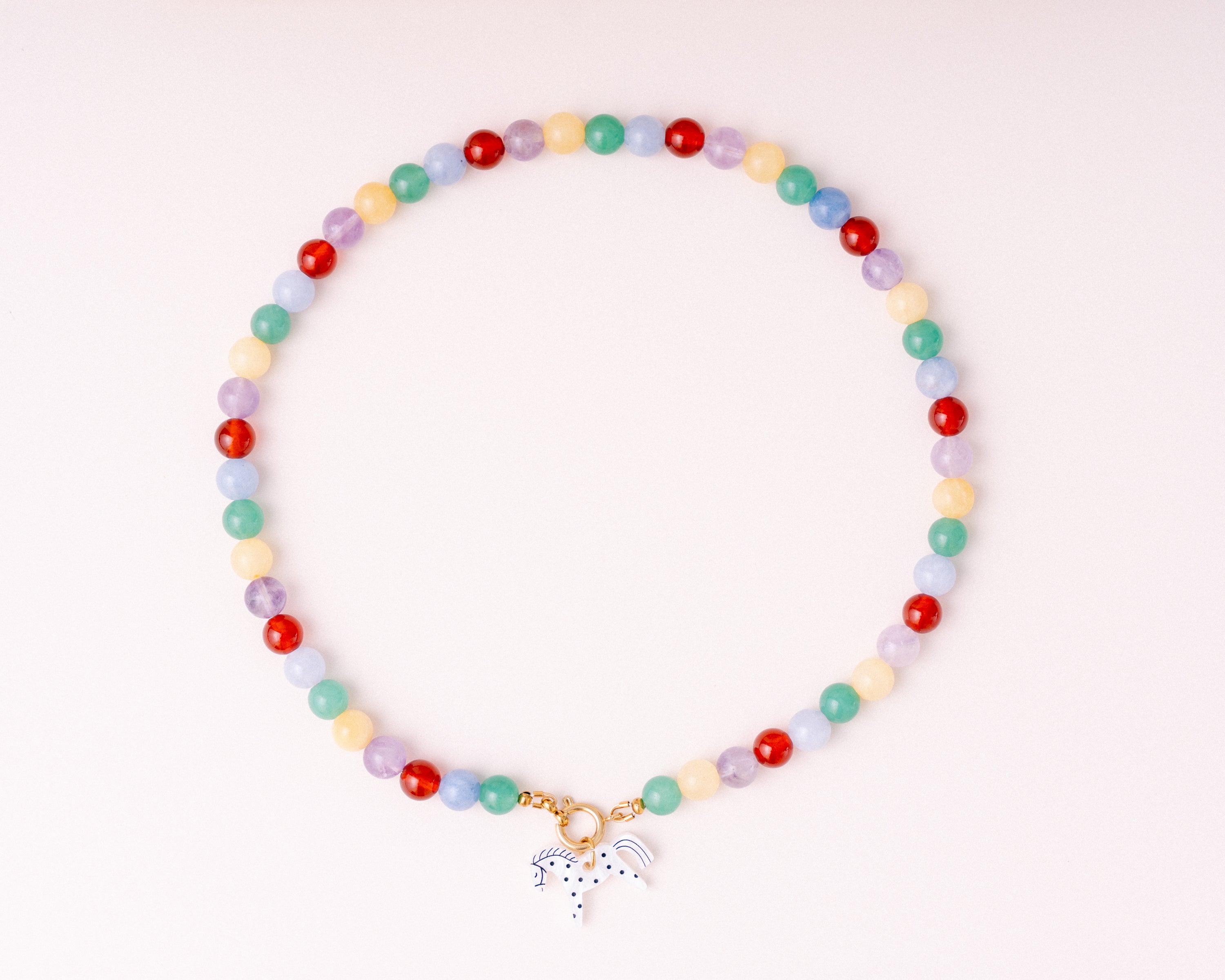 acutecolor Perlenkette mit Charm Verschluss - Rainbow