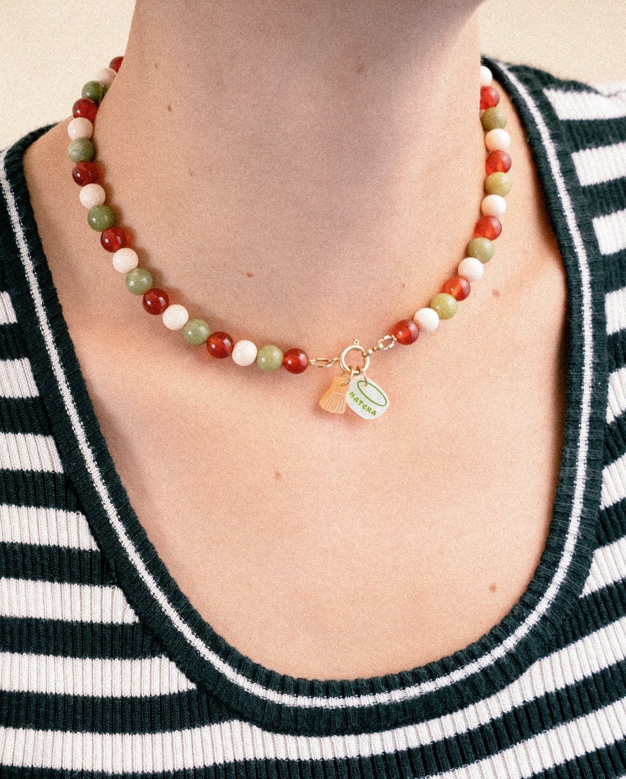 acutecolor Perlenkette mit Charm Verschluss - Strawberry Lemon