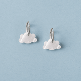 acutecolor Perlmuttweiße Wolken Ohrringe mit Hoops