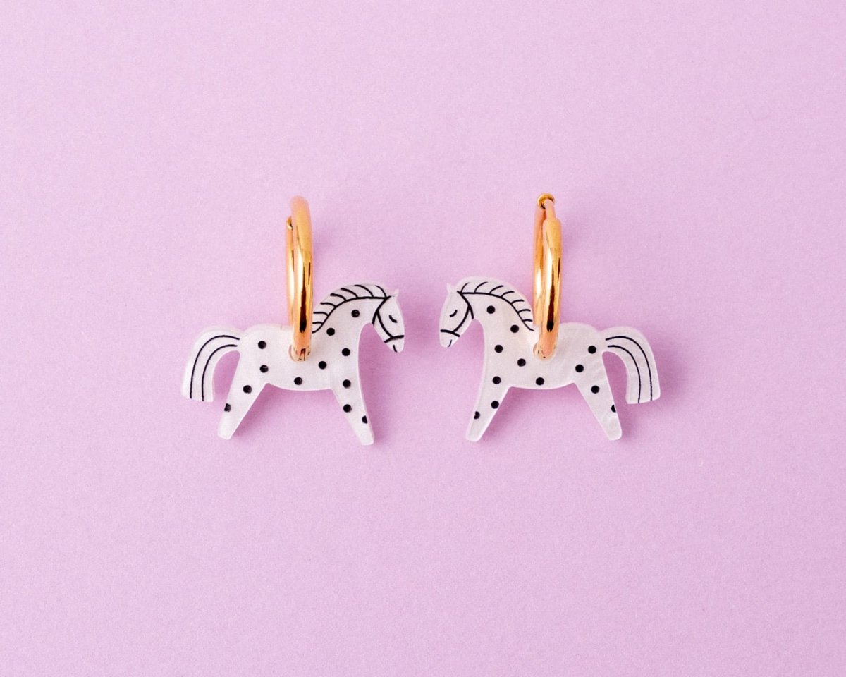 acutecolor Polkadot Pferde Ohrring Set