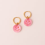 acutecolor Rosa Smiley Ohrringe