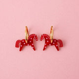 acutecolor Rote Pferde Ohrring Set