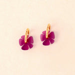 acutecolor Squiggly Blumen Ohrring Set in Plum