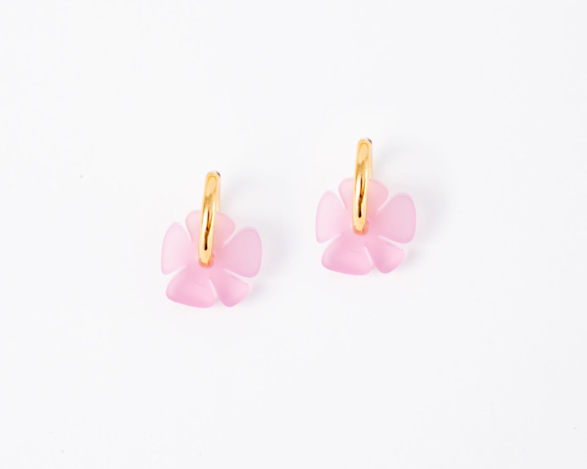 acutecolor Squiggly Blumen Ohrring Set in Rosa