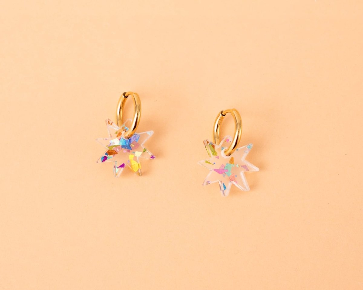 acutecolor Sternen Ohrring Set in clear Konfetti