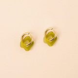 acutecolor Wavy Shape Ohrring Set in Matcha