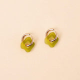 acutecolor Wavy Shape Ohrring Set in Matcha
