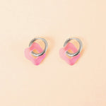 acutecolor Wavy Shape Ohrring Set in Rosa