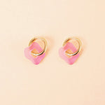 acutecolor Wavy Shape Ohrring Set in Rosa