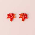 Ahornblatt Ohrring Set in Orange - acutecolor